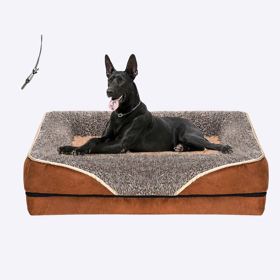 Elegant Brown and Beige Dog Sofa Pet Couch Comfortable Stylish