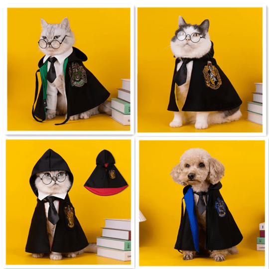 Harry Potter Pet Costume Cape for Cats and Dogs Magical Cloak Dress Up