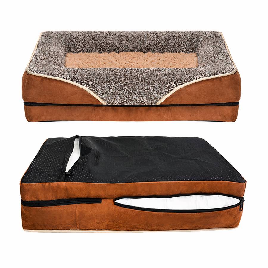Elegant Brown and Beige Dog Sofa Pet Couch Comfortable Stylish