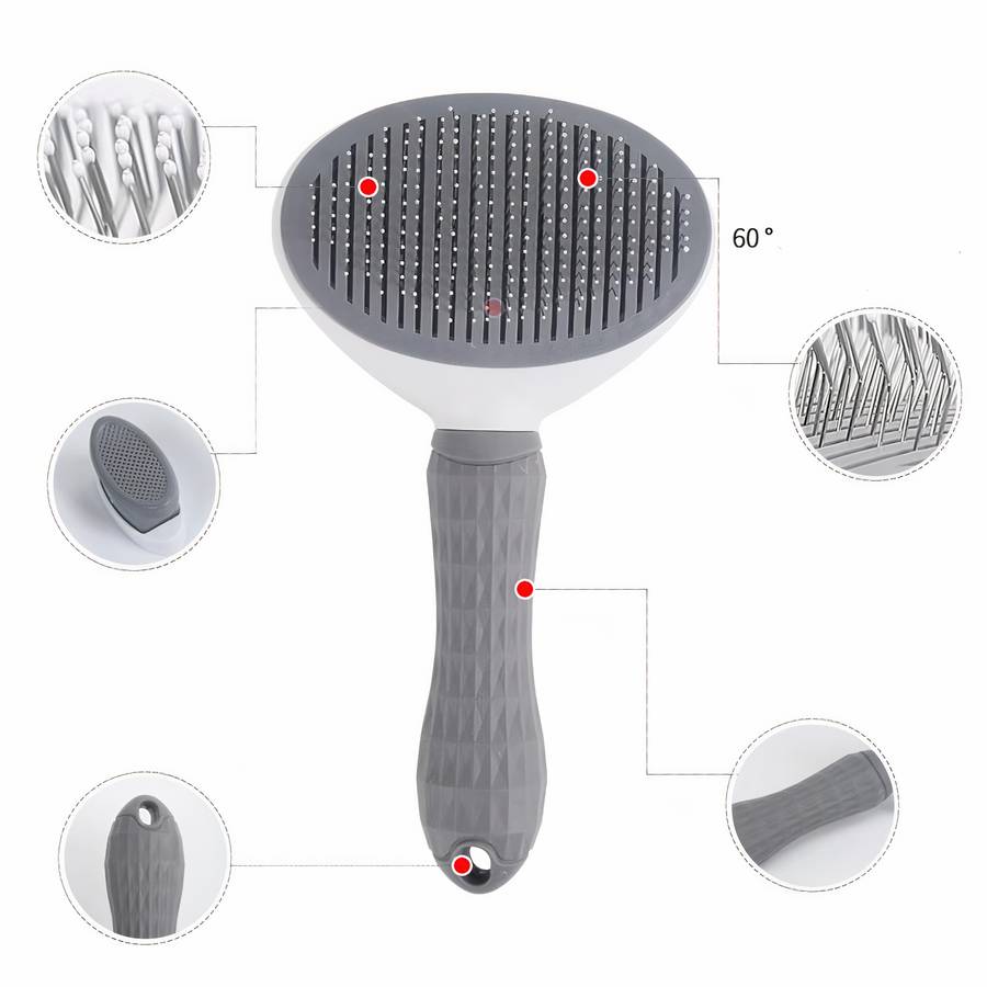 Self Cleaning Dog Grooming Brush for Shedding Control and Easy Coat Maintenance