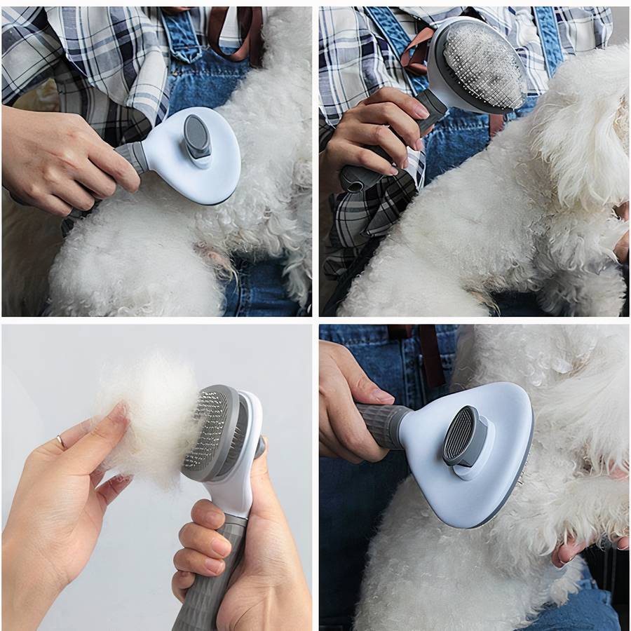 Self Cleaning Dog Grooming Brush for Shedding Control and Easy Coat Maintenance