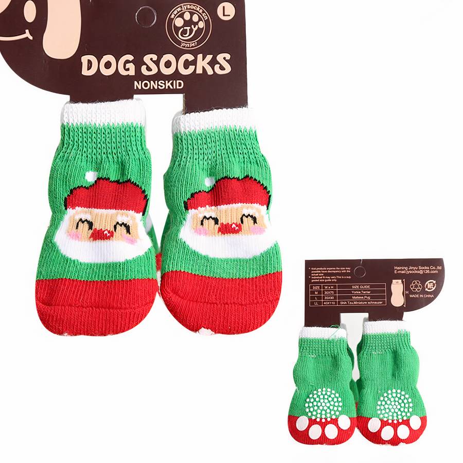 Multicolor Cotton Dog Slippers Soft Cozy Pet Socks for Indoor Use