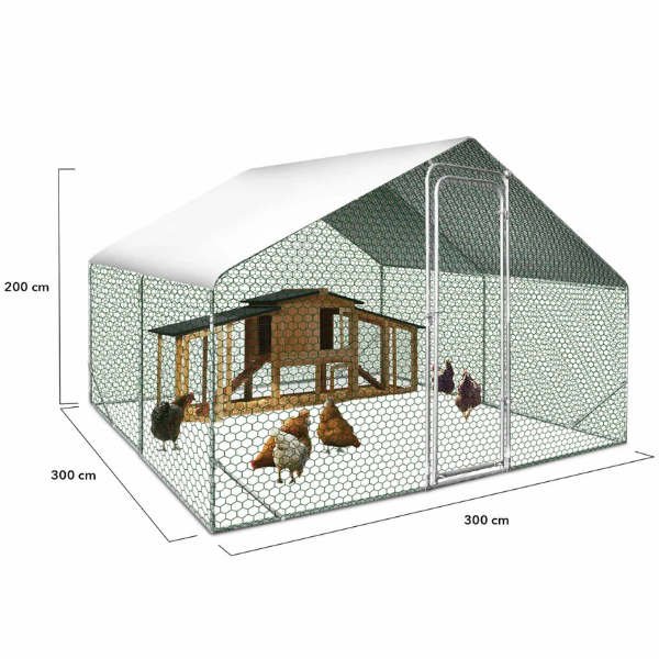 Chicken Coop Run 97 Sq Ft 3x3 Ft Galvanized Steel Wire Mesh Pen