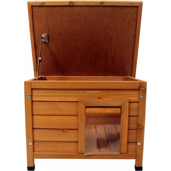Wooden Cat House Natural Cat Shelter Cozy Pet Home for Cats