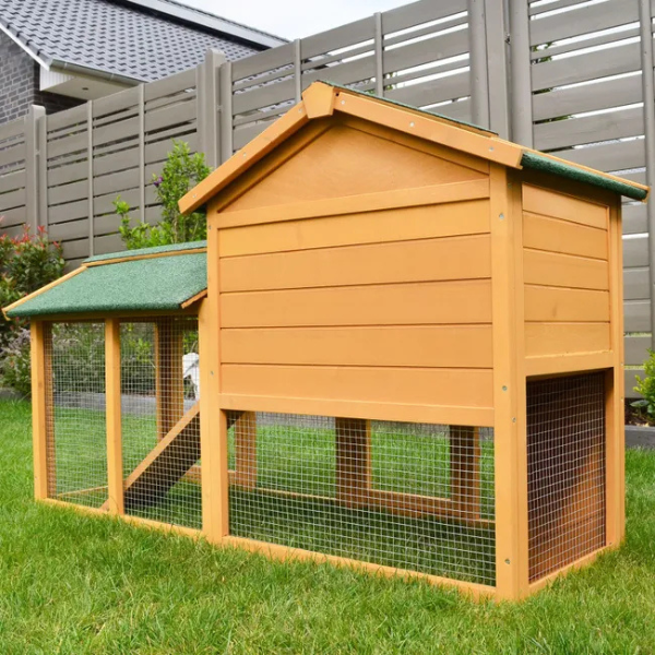 Rabbit Hutch Cage Enclosure 57x21x34 Inches - Small Animal Villa Habitat