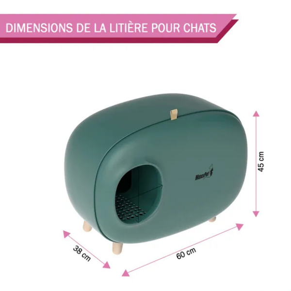 Cat Litter Box 60x38x45 cm - Covered Cat Toilet House - Enclosed Litter Tray