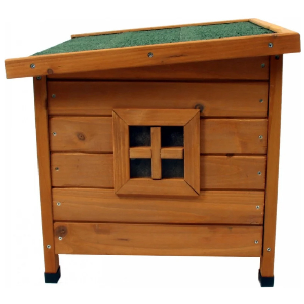 Wooden Cat House Natural Cat Shelter Cozy Pet Home for Cats