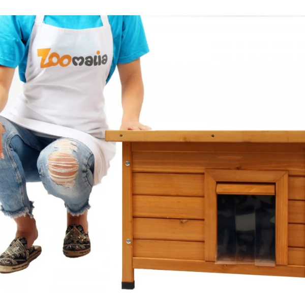 Wooden Cat House Natural Cat Shelter Cozy Pet Home for Cats