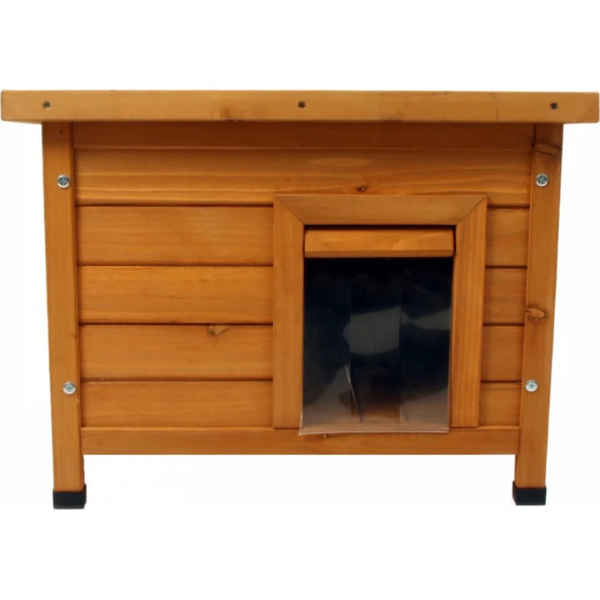 Wooden Cat House Natural Cat Shelter Cozy Pet Home for Cats