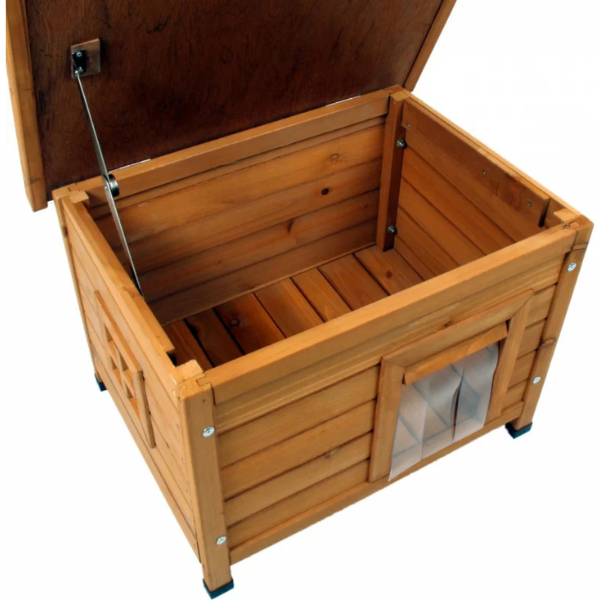 Wooden Cat House Natural Cat Shelter Cozy Pet Home for Cats