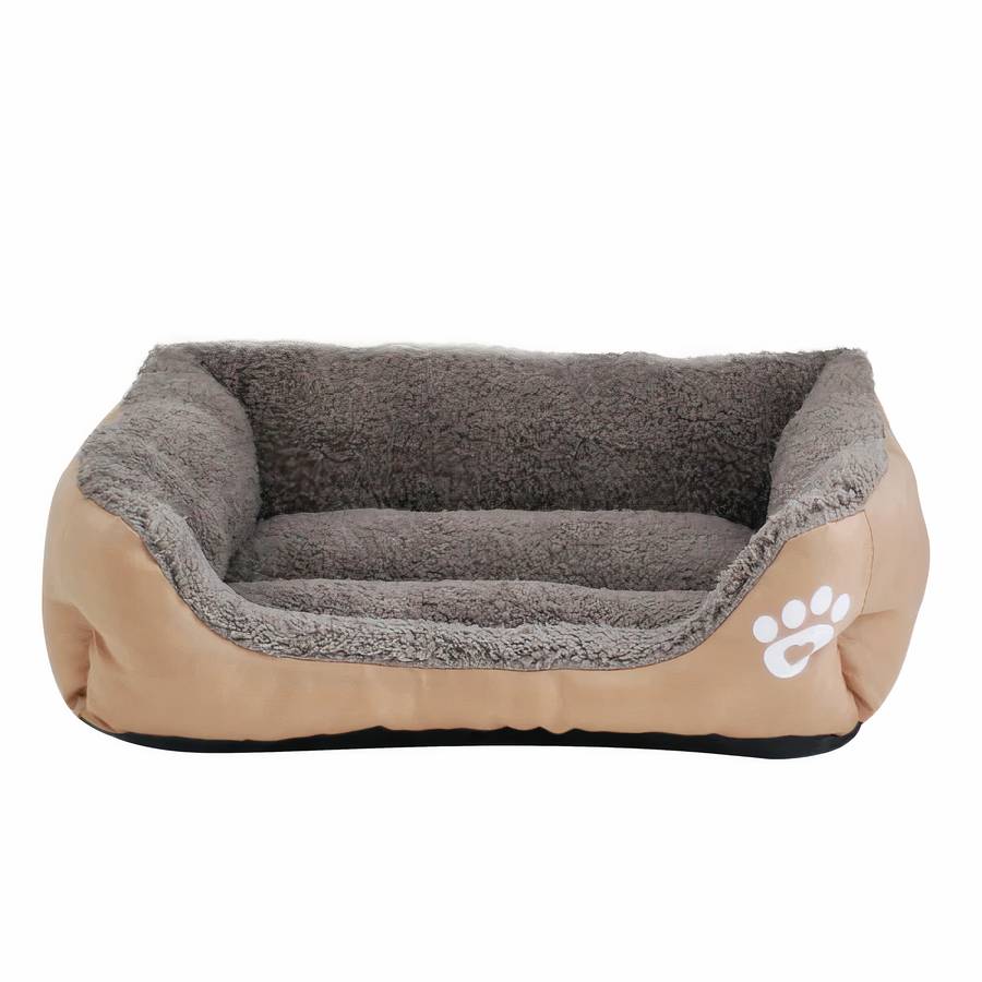 XXL Cotton Dog Bed Rectangular Basket with Paw Print Design