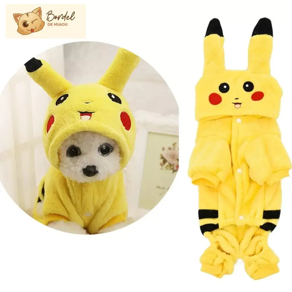 Pikachu Cat Costume Cute Pokemon Pet Outfit Halloween Dress Up