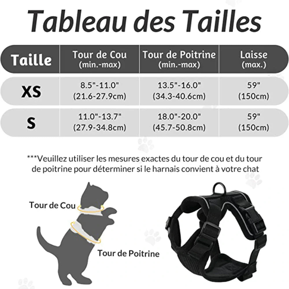 Escape Proof Cat Harness Adjustable Cat Leash Harness for Cats
