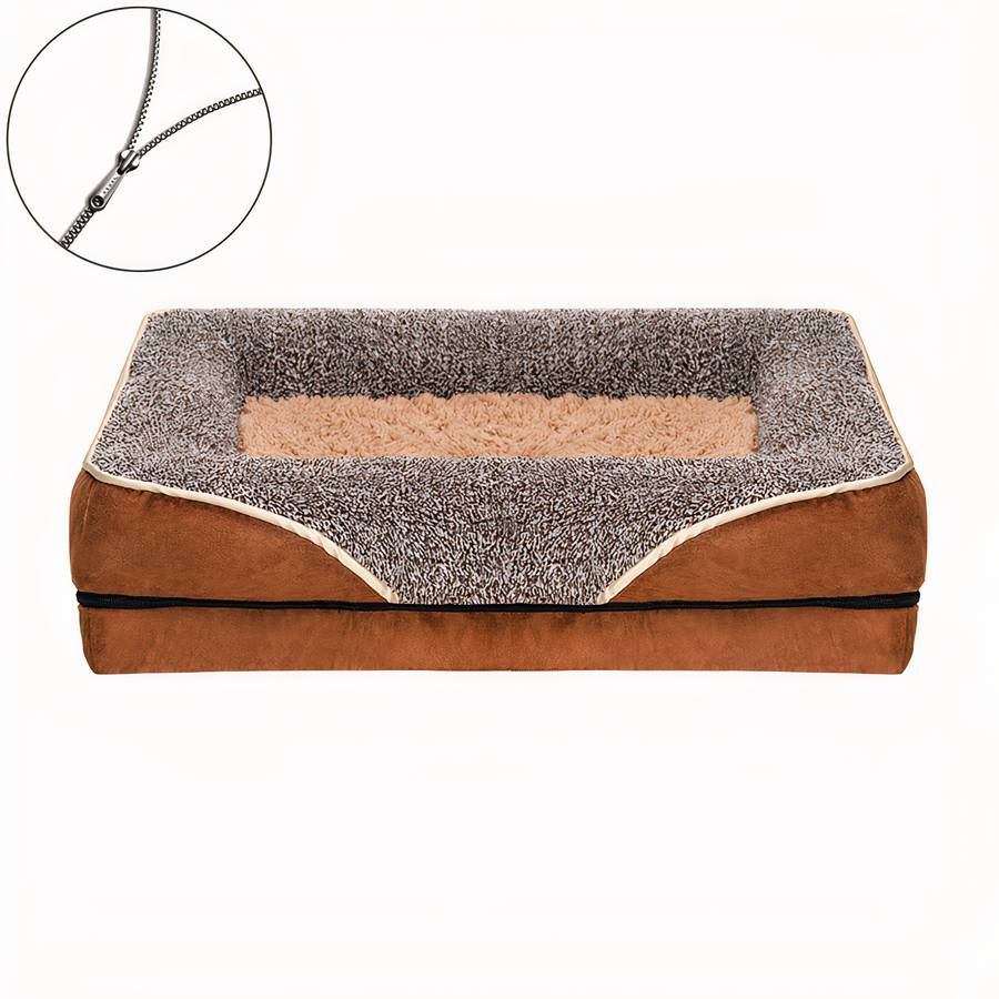 Elegant Brown and Beige Dog Sofa Pet Couch Comfortable Stylish