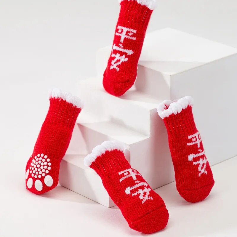 Dog Socks Non Slip Grip Japanese Style Pet Socks for Puppies and Small Dogs