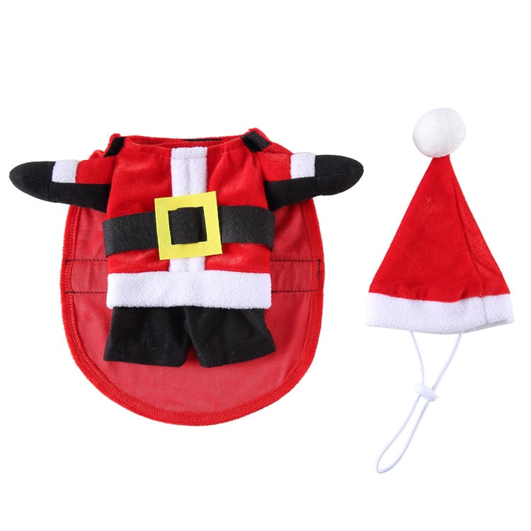 Santa Claus Costume for Cats and Dogs Holiday Pet Outfit