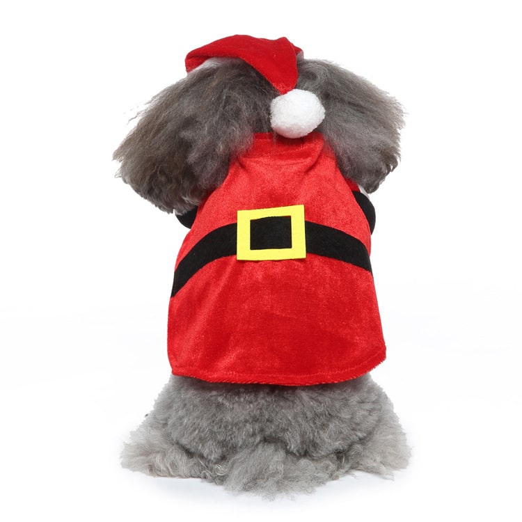 Santa Claus Costume for Cats and Dogs Holiday Pet Outfit