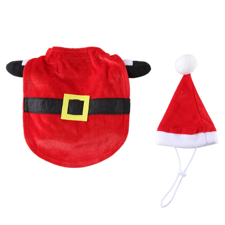 Santa Claus Costume for Cats and Dogs Holiday Pet Outfit