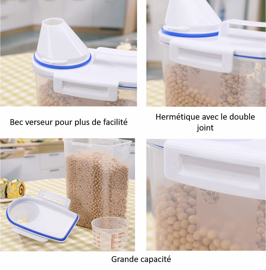 Pet Food Storage Container for Kibble Dog Cat Food Keeper Airtight Food Bin
