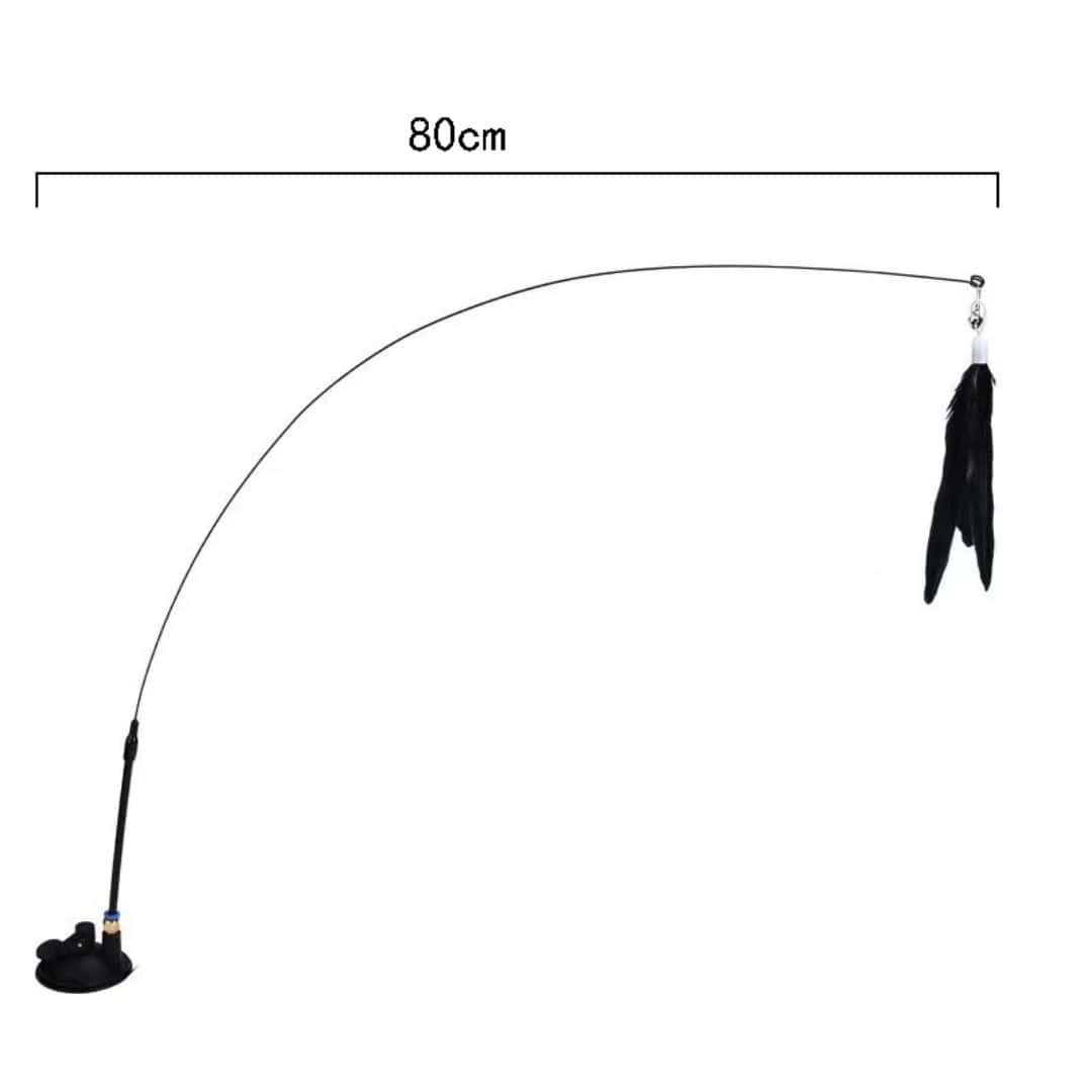 Cat Fishing Rod with Suction Cup Toy for Cats Interactive Play