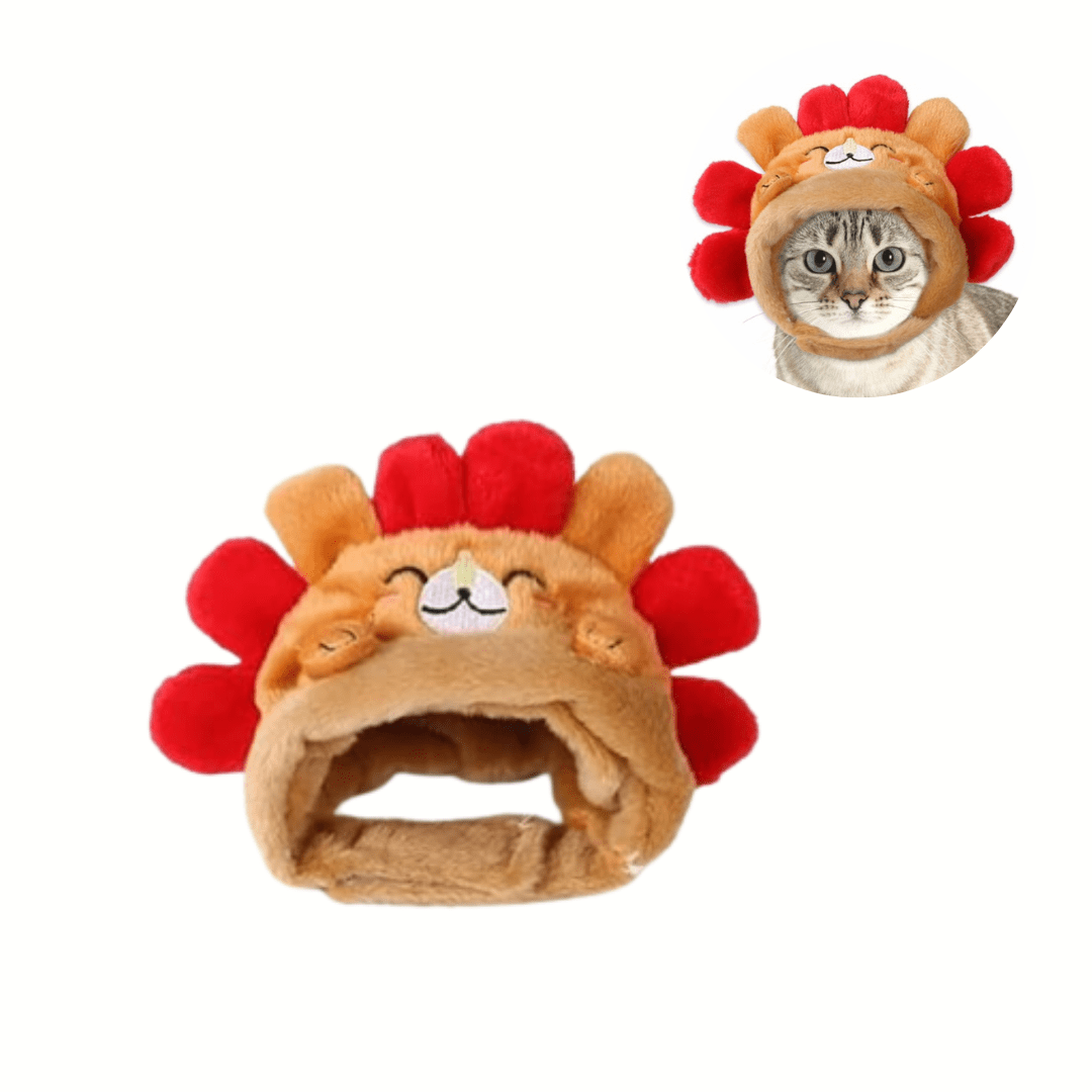 Cat Head Costume Hat Pet Headwear for Cats Halloween Dress Up