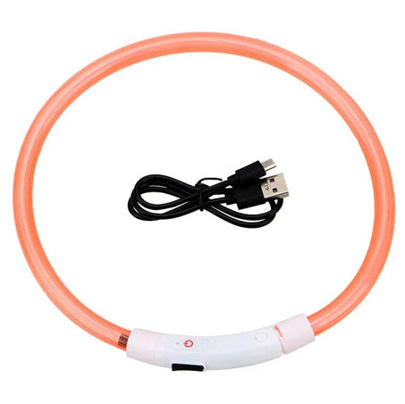LED Dog Collar Adjustable Light Up Safety Glow Collar for Pets