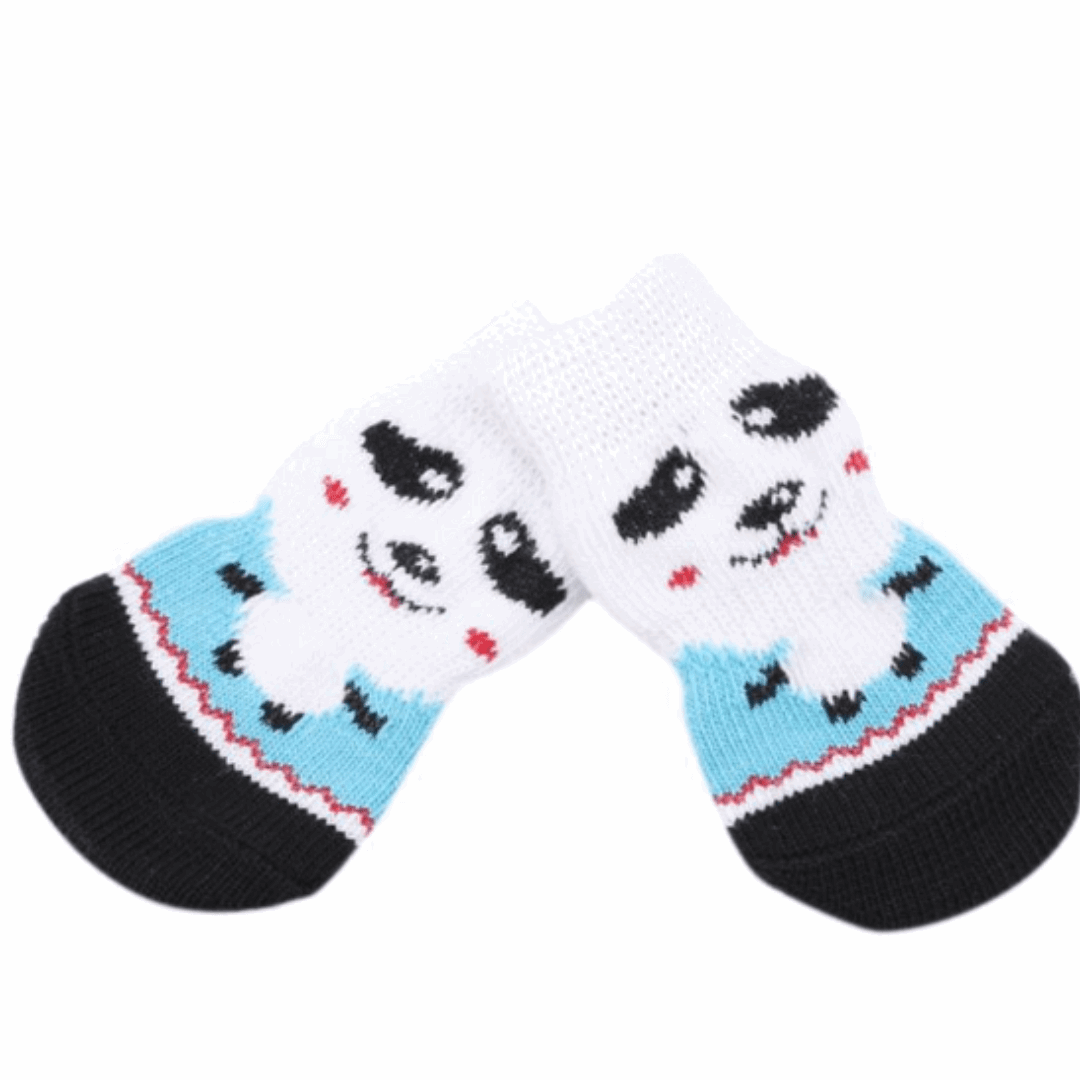 Dog Socks Panda Pattern Non Slip Pet Booties for Small Medium Large Dogs