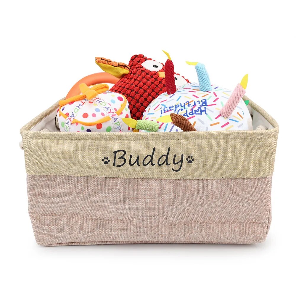 Custom Pet Storage Basket Personalized Organizer for Pets