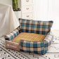 Soft Plush Plaid Dog Couch Bed Comfortable Small Pet Sofa