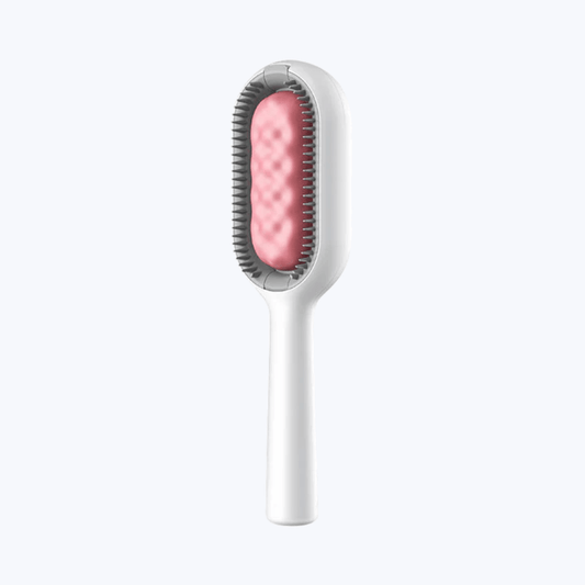 Double Sided Cat Grooming Brush with Self-Cleaning Hair Removal Tool