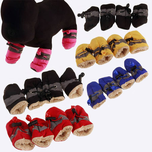 Solid Color Warm Dog Slippers Cozy Non Slip Pet Booties for Small Medium Large Dogs
