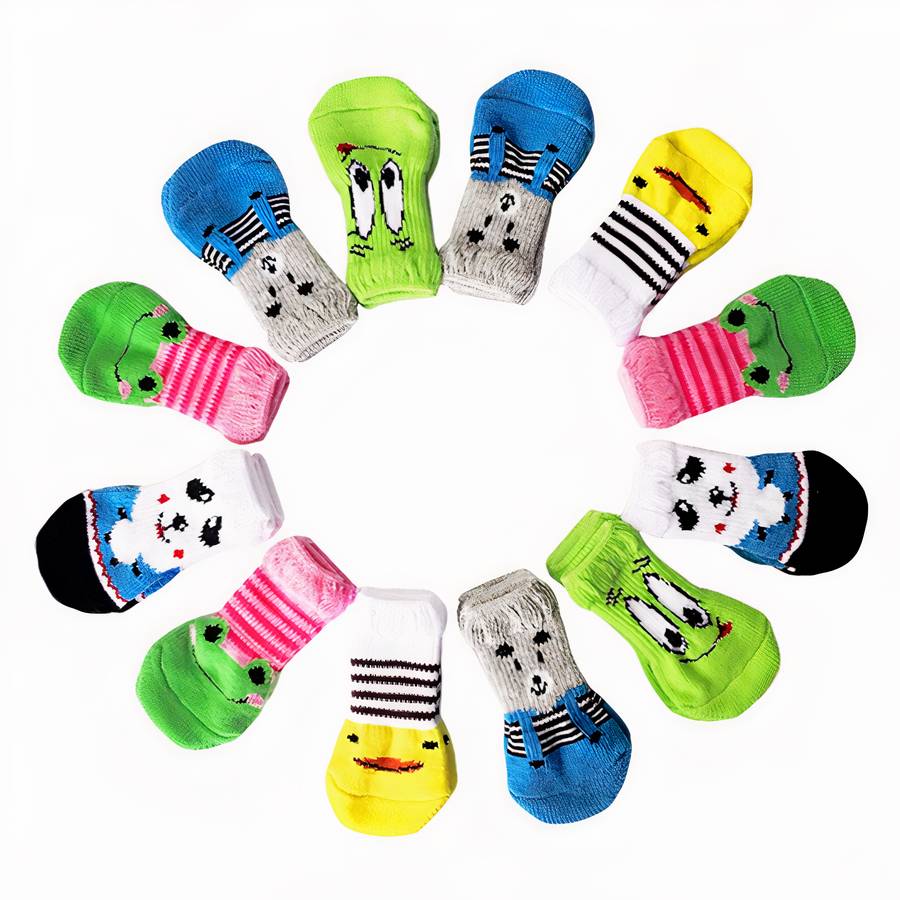 Thick Warm Colorful Dog Slippers for Extra Comfort and Protection