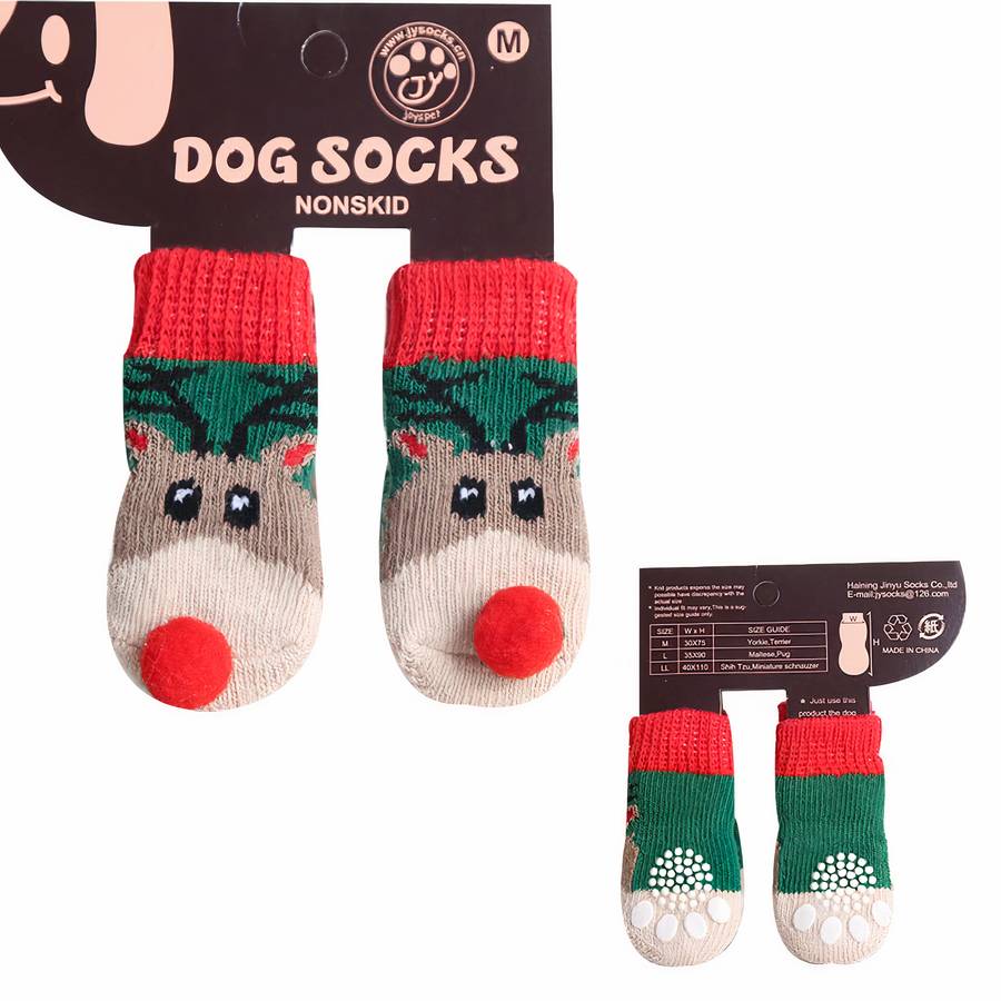 Multicolor Cotton Dog Slippers Soft Cozy Pet Socks for Indoor Use