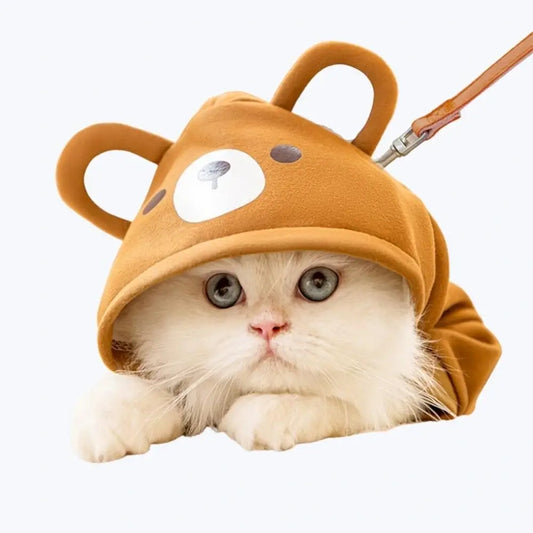Cute Cat Hooded Costume for Kids and Adults Animal Pajamas Party Outfit