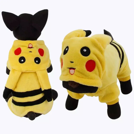 Pikachu Cat Costume Cute Pokemon Pet Outfit Halloween Dress Up