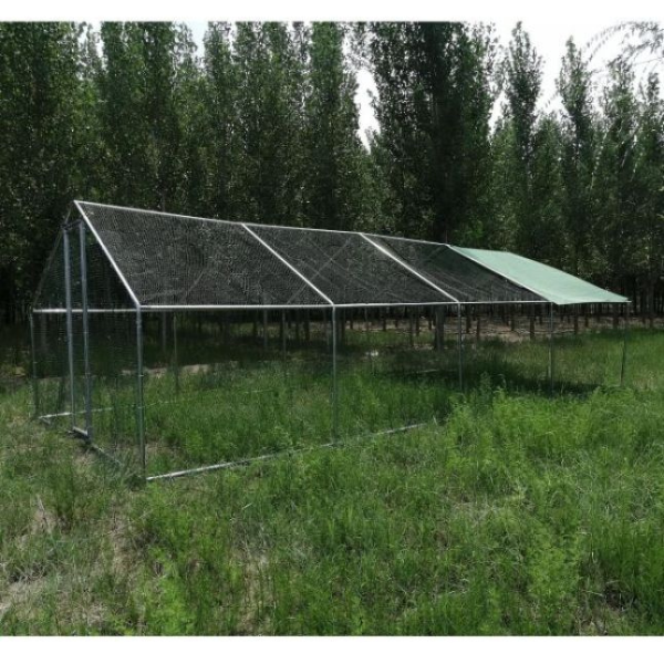 Chicken Coop Run - 344 Sq Ft 8x4x2.8 ft Round Wire Mesh 1.5 inch Galvanized Steel Enclosure