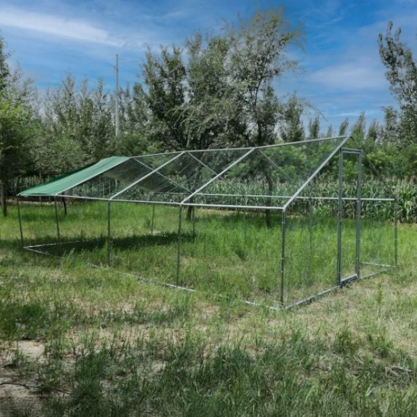 Chicken Coop Run - 344 Sq Ft 8x4x2.8 ft Round Wire Mesh 1.5 inch Galvanized Steel Enclosure