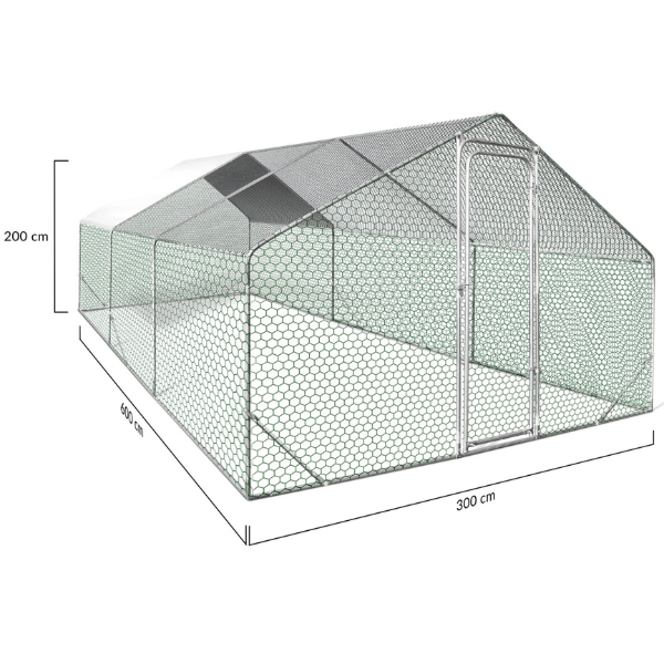 18 sq ft Chicken Coop Run 6x3 ft Galvanized Steel Wire Mesh Enclosure