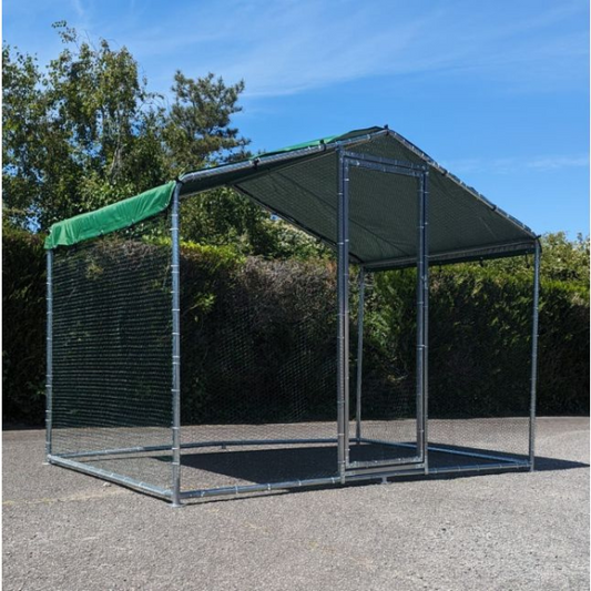 Chicken Coop Run - 65 Sq Ft 38mm Wire Mesh 2x3x7.4ft Galvanized Steel