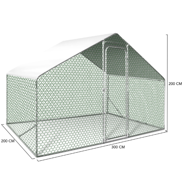 6 sq ft Chicken Coop Enclosure 3x2 ft Galvanized Steel Wire Run Yard