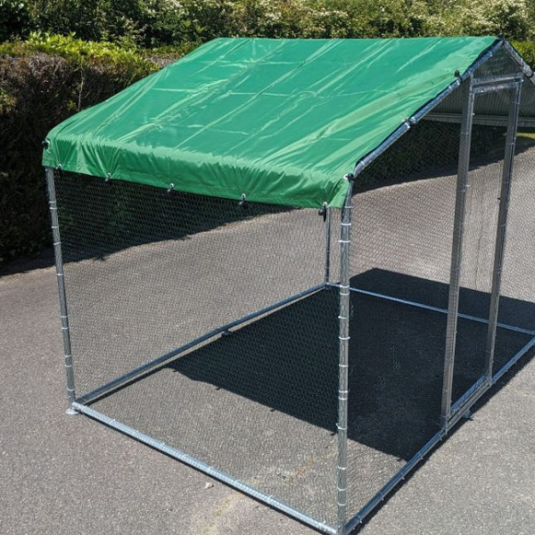 Chicken Coop Run - 65 Sq Ft 38mm Wire Mesh 2x3x7.4ft Galvanized Steel