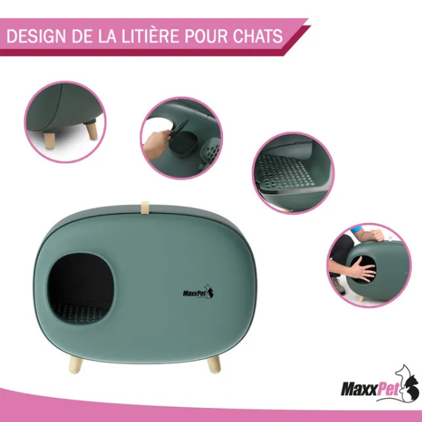 Cat Litter Box 60x38x45 cm - Covered Cat Toilet House - Enclosed Litter Tray