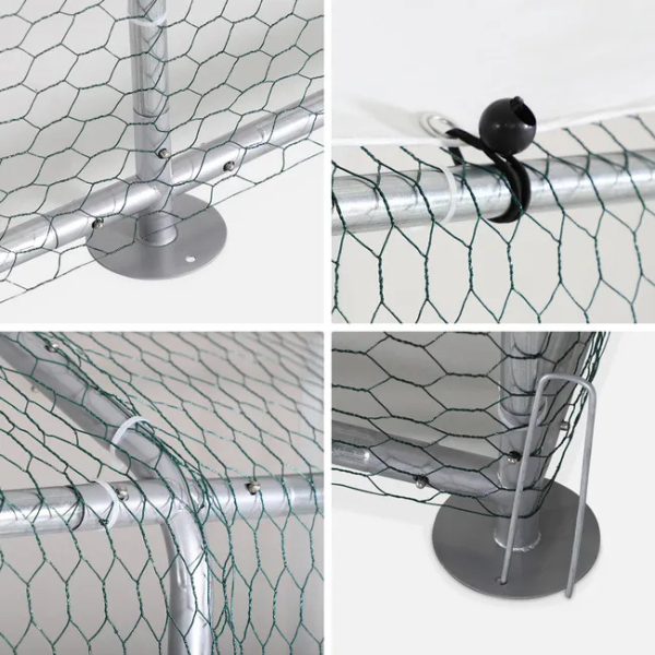 12 ft x 10 ft Galvanized Steel Chicken Coop Run 130 sq ft Wire Mesh Enclosure