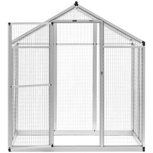 XXL Aluminum Aviary Cage 48 x 70 x 77 Inches with Large Door 63 x 24 Inches for Birds and Pets