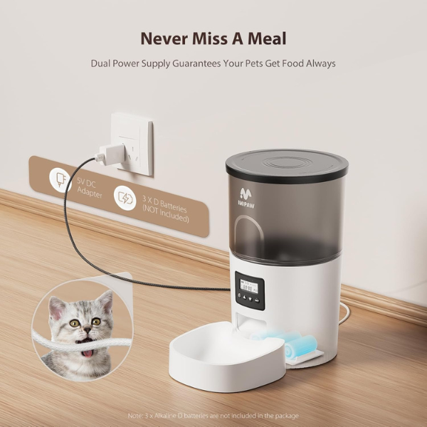 Programmable Automatic Cat Feeder with Dry Food Dispenser
