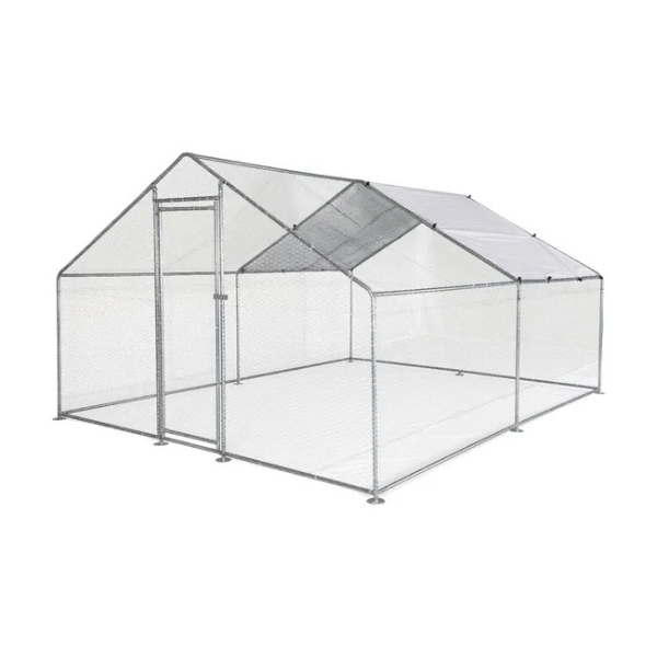 12 ft x 10 ft Galvanized Steel Chicken Coop Run 130 sq ft Wire Mesh Enclosure