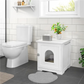Cat Toilet House with Door 50x53x55cm Litter Box Furniture Enclosure