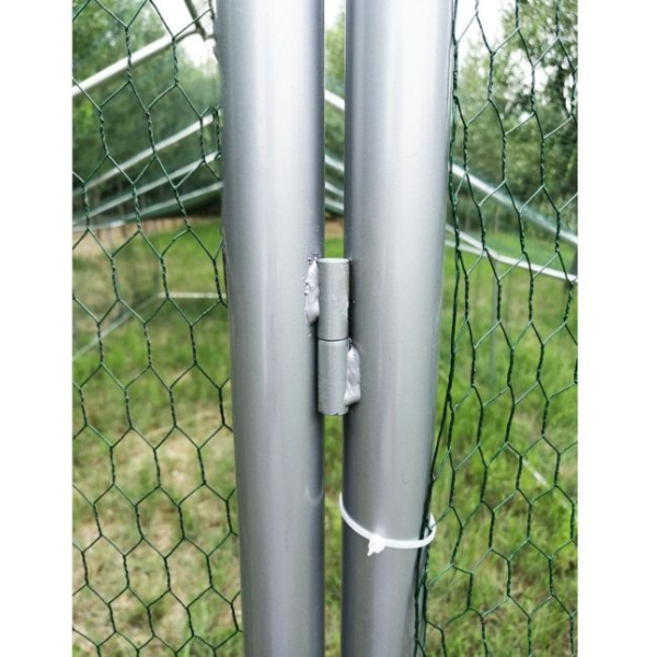 Chicken Coop Run - 344 Sq Ft 8x4x2.8 ft Round Wire Mesh 1.5 inch Galvanized Steel Enclosure