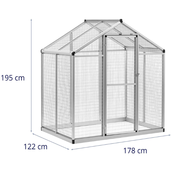 XXL Aluminum Aviary Cage 48 x 70 x 77 Inches with Large Door 63 x 24 Inches for Birds and Pets
