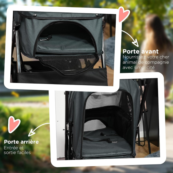 Pet Stroller for Dogs with 4 Swivel Wheels